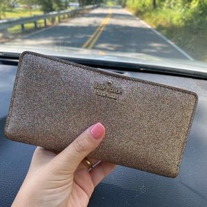 SPARKLY Kate Spade Glitter Gold Wallet